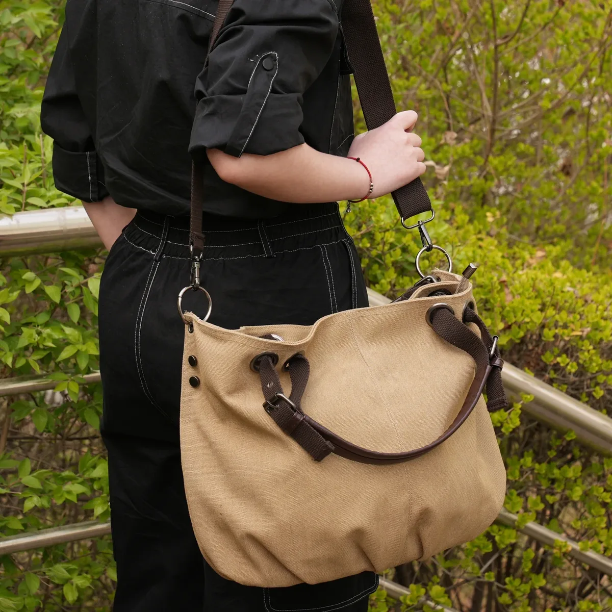 sacs à main en toile pour femmes, sacoches fourre-tout pour dames, sacs à bandoulière à poignée supérieure
