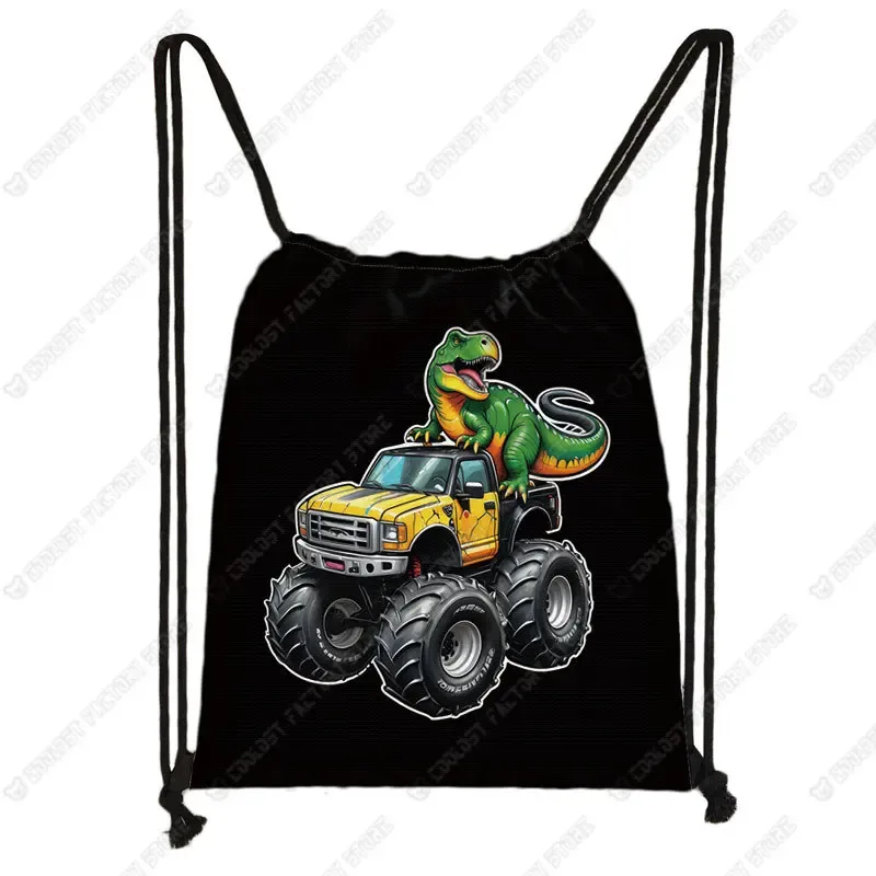 sac à dos de sport de dessin animé pour adolescent, sac à livres de jour, porte-chaussures, dinosaure, camion, impression d'ingénierie, proximité, wstring, voyage