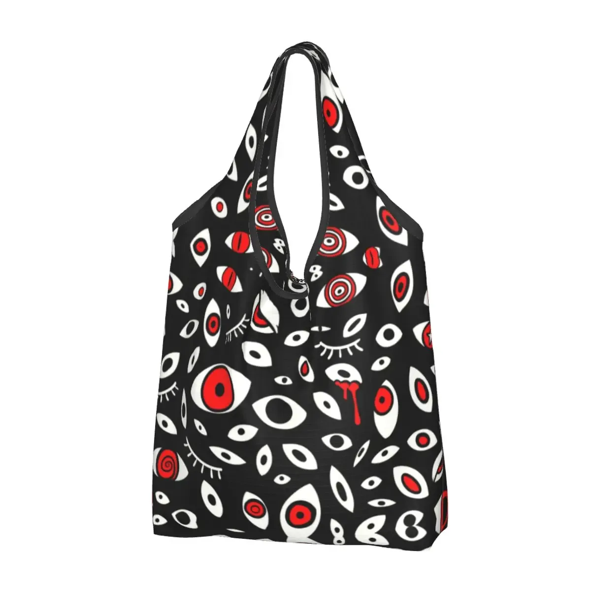 sac à provisions réutilisable personnalisé crow moon pour femme, sac fourre-tout portable, halloween, sorcière effrayant, sacs d'épicerie