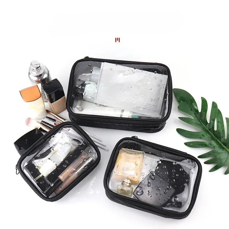 sacs de voyage en pvc pour cosmétiques, trousse de maquillage pour femmes, trousse de maquillage transparente imperméable pour hommes, pochette organisatrice de brosses de toilette