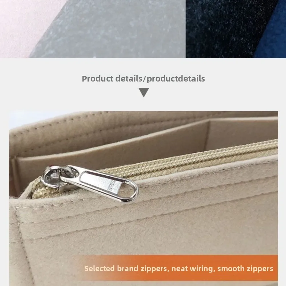 organisateur en feutre épaissi et robuste, avec plusieurs compartiments et fermeture éclair, pochette de rangement pliable pour sac à lunch et sac fourre-tout