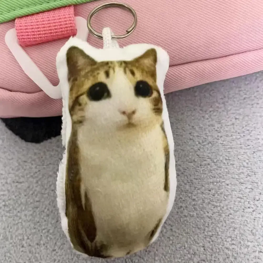 porte-clés sonore en peluche chat meowl viral et amusant, breloque de sac en peluche douce, pendentif mignon pour sac à dos, cadeau pour les amoureux des chats et leurs amis