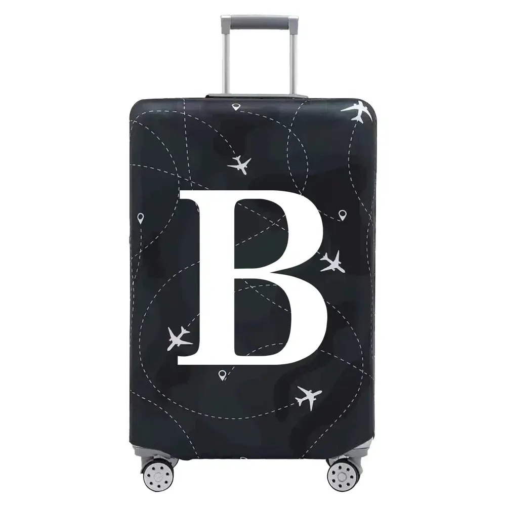 housse de protection pour bagages en tissu extensible, housse anti-poussière, anti-rayures, adaptée aux valises de 18 à 32 pouces, accessoires de voyage avec lettres blanches