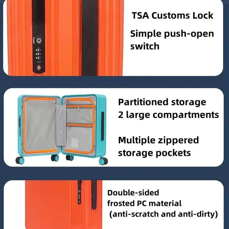 valise pc antirayures antipoussiere toupie roues poignées orange blanc bleu grandecapacite voyage fonctionnelle compartimentsinternes zippés