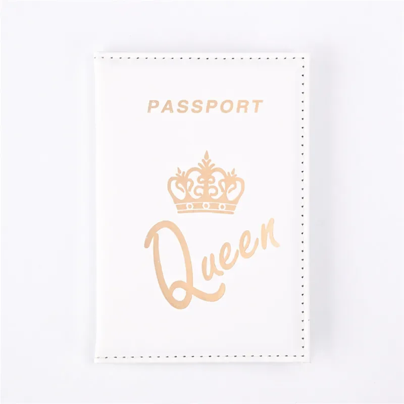 mode reine roi couverture de passeport pour femmes voyage passeport étui en cuir rose mignon passeport portefeuille sac à main fille porte-passeport
