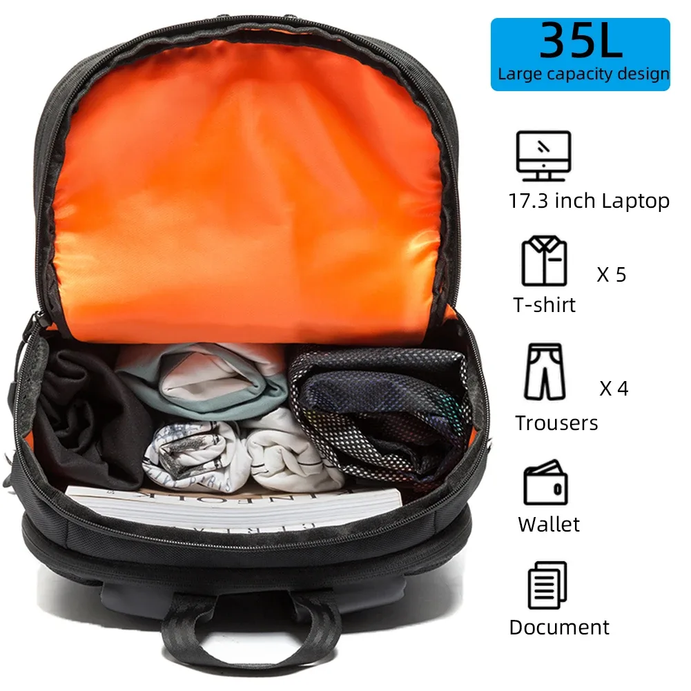 tangcool décontracté hommes grande capacité 15.6/17.3 pouces sac à dos pour ordinateur portable sac de voyage sport sac à dos étanche sac d'école pour adolescent