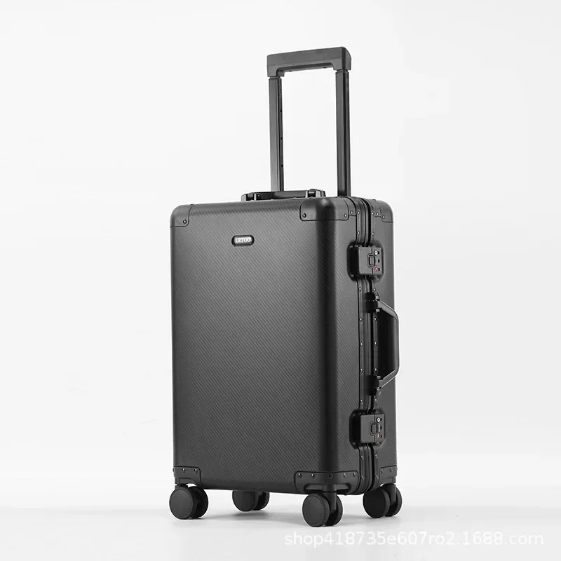 klqdzms – valise de cabine en alliage d'aluminium et de magnésium, 20 pouces, de haute qualité, pour hommes et femmes, valise d'affaires à roulettes