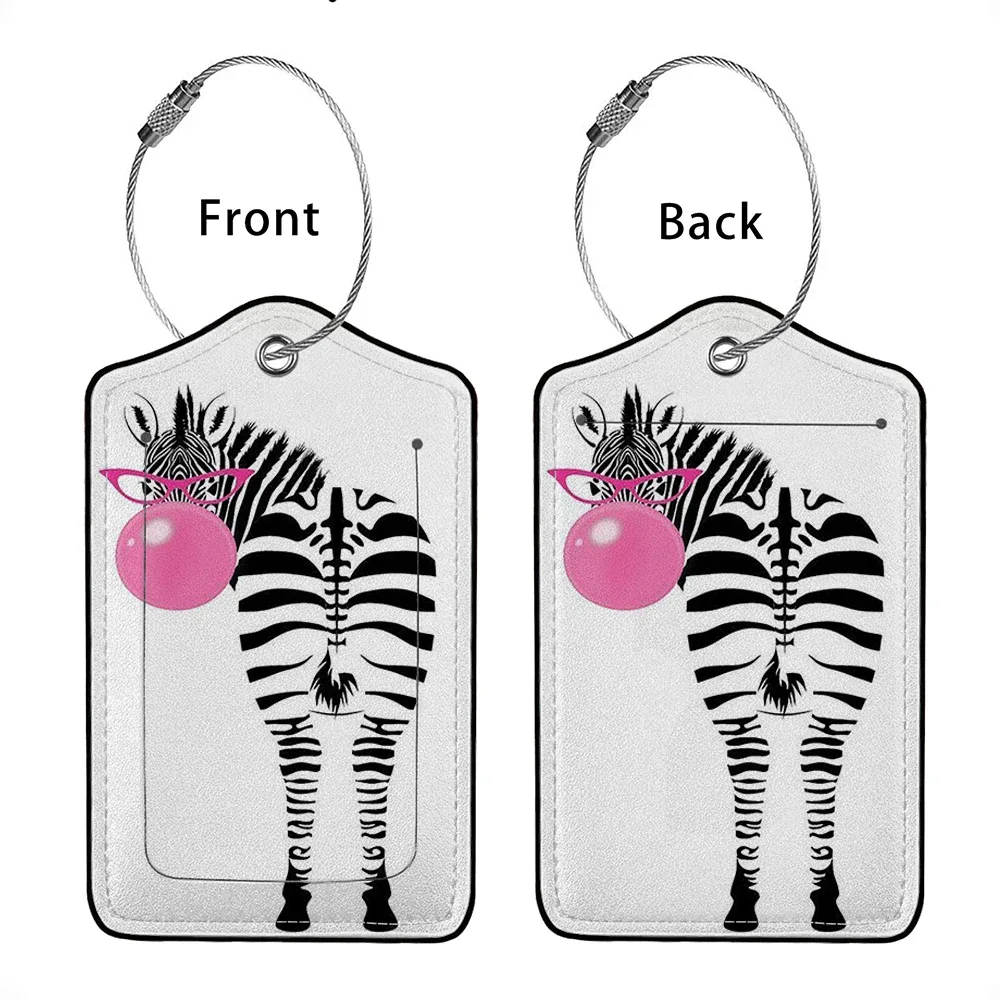 offre spéciale animaux mignons en cuir étiquette de bagage d'affaires étiquette d'adresse de valise étiquette de valise d'embarquement étiquette nom id adresse clip