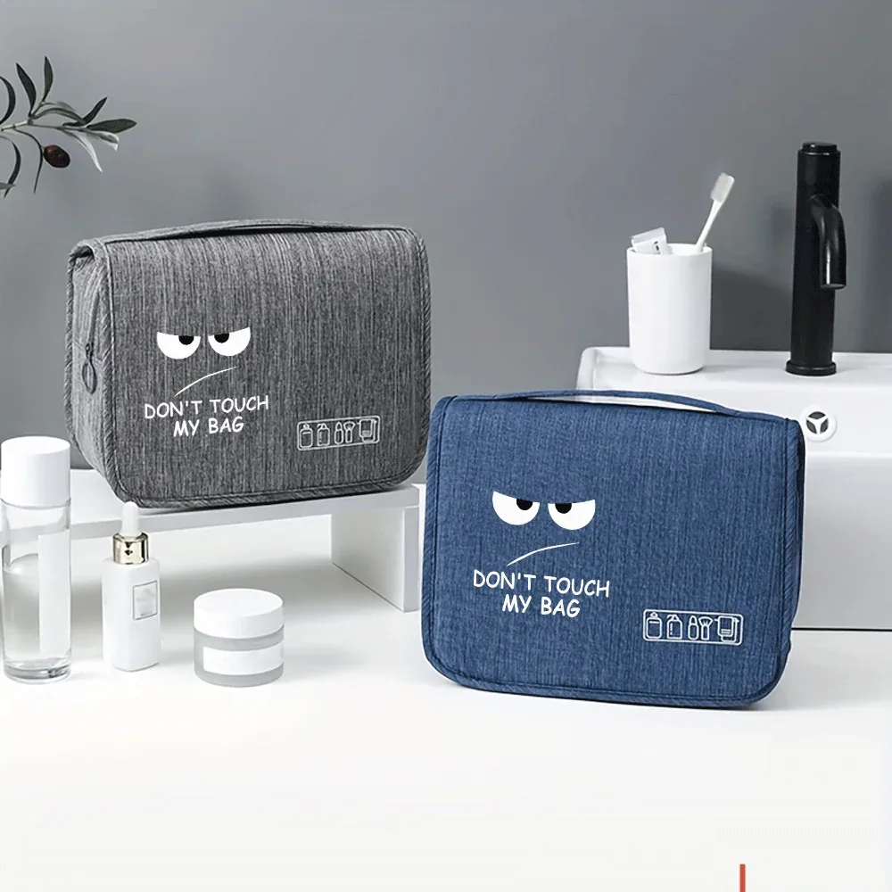 sac de maquillage portable à motif de dessin animé, unisexe, organisateur de cosmétiques de grande capacité, trousse de toilette suspendue pour femmes et hommes, pour le lavage, le rasage et le maquillage.