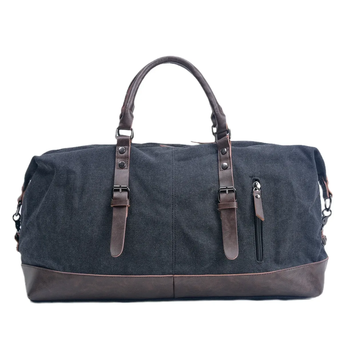 sac de voyage décontracté rétro européen et américain de grande capacité, sac messager en cuir pu et toile pour hommes, sac de sport fitness