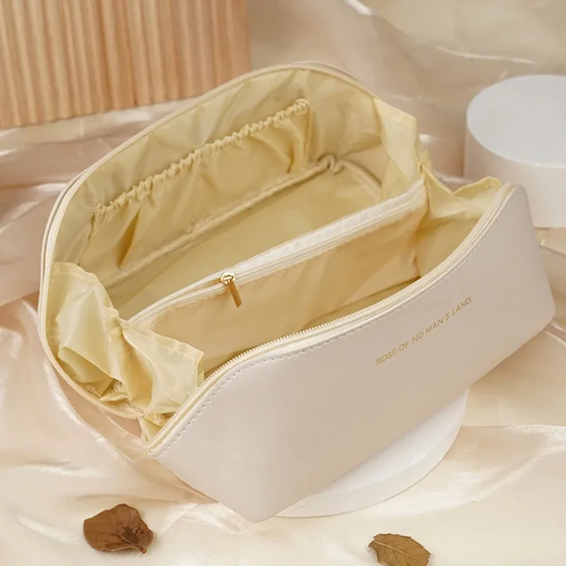 sac à cosmétiques grande capacité, trousse de toilette de maquillage pour femmes, trousse de maquillage, pochette de rangement, boîte de luxe pour dames, sac de rangement, fermeture éclair de voyage 