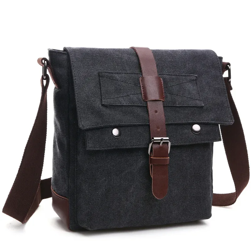 sacs messagers d'affaires pour hommes, sac à bandoulière en toile vintage, sac rétro décontracté pour le bureau et les voyages
