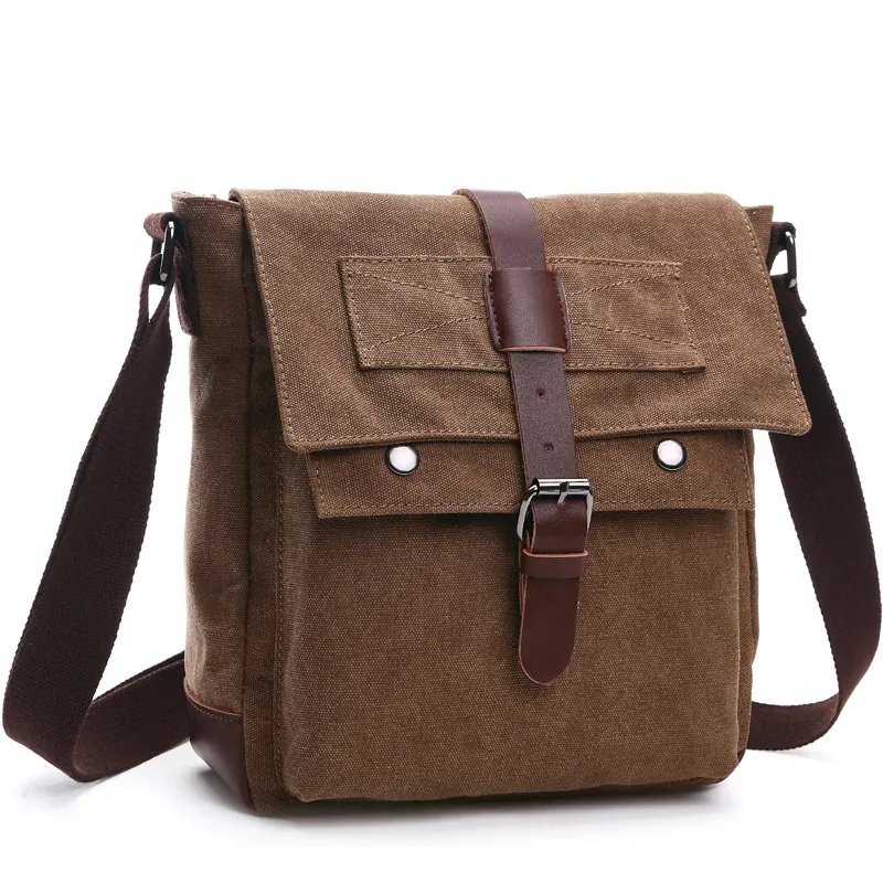sacs messagers d'affaires pour hommes, sac à bandoulière en toile vintage, sac rétro décontracté pour le bureau et les voyages