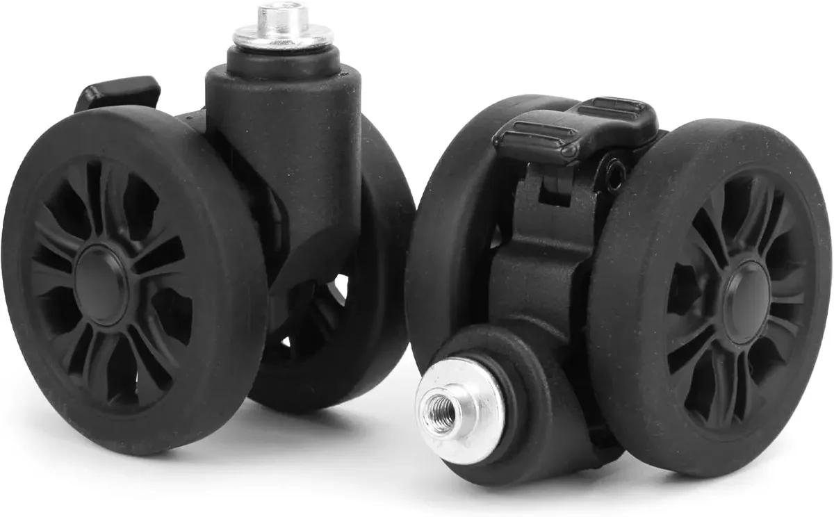 roues remplacement bagages plastique métal frein diamètre cinquante cinq millimètres installation facile voyage usage frappé environnements