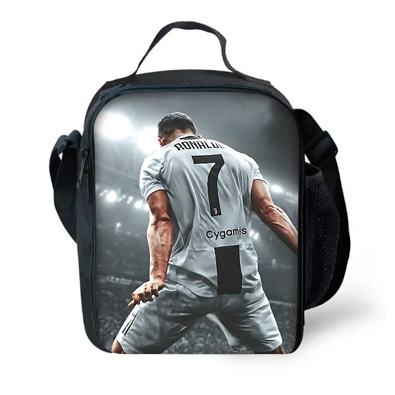 sac à dos de football r-ronaldos cr7 pour enfants, avec sacs à déjeuner, sacs à crayons, sacs d'école pour garçons et filles, meilleur cadeau