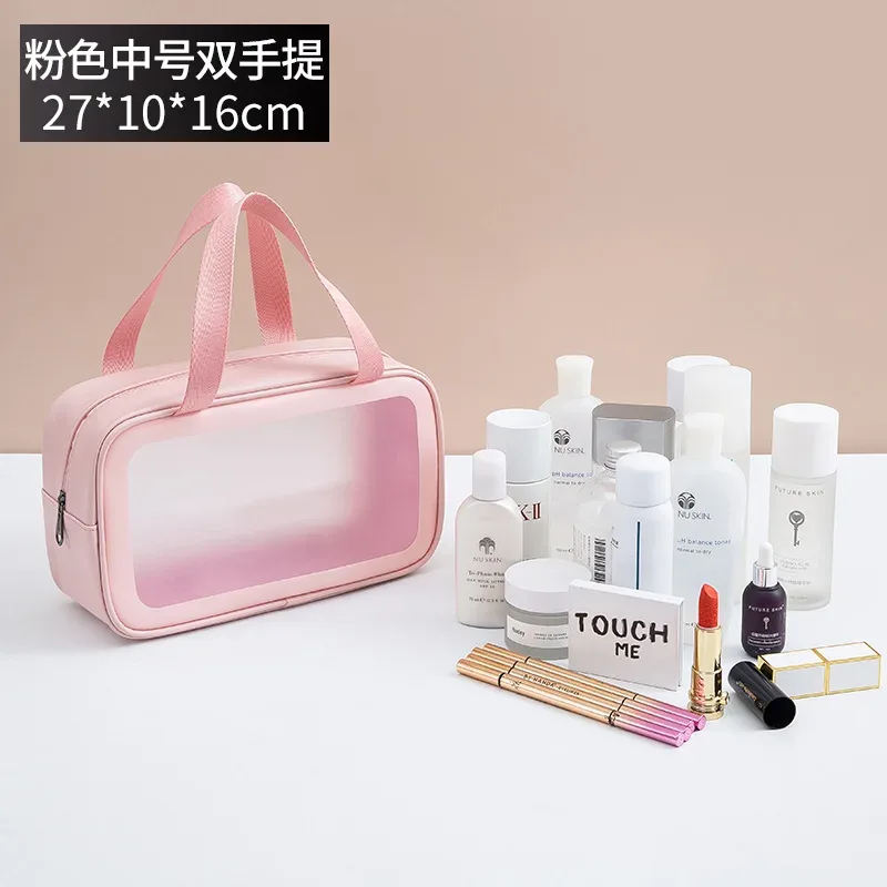 nouvelle trousse de toilette et de maquillage transparente imperméable à grande capacité, épaissie, sans logo, pour voyage, multi-usage, portable, cosmétique