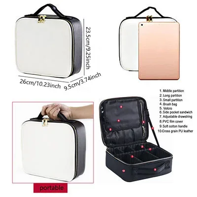 sac à cosmétiques professionnel pour femmes, trousse de maquillage de voyage en cuir, outil de beauté de grande capacité, brosse de maquillage, boîte de maquillage d'artiste