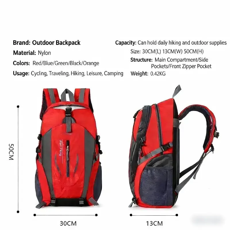 sac à dos de randonnée léger homefish 40l, imperméable, pour homme, pour la montagne, le voyage, l'escalade, le sport