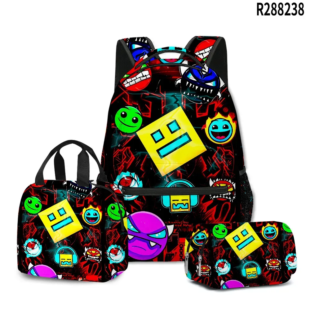 sac dos oxford université motif géométrie dash bleu vert rouge noir voyage école étudiant