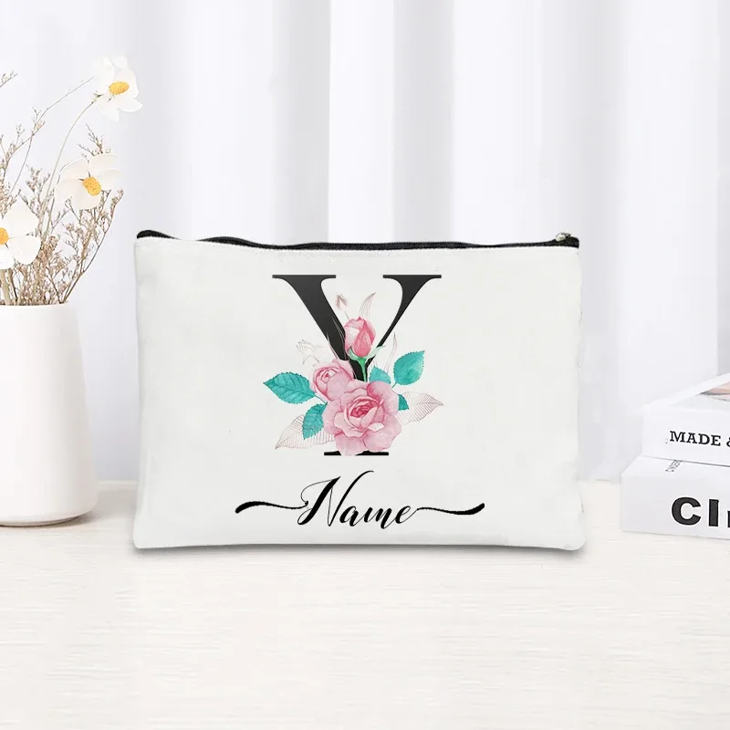 trousse de maquillage personnalisable avec nom, trousse de maquillage de voyage, trousse de maquillage pour mariage, trousse de maquillage individuelle, trousse de maquillage en toile pour fêtes, organiseur de cosmétiques, cadeaux pour femme