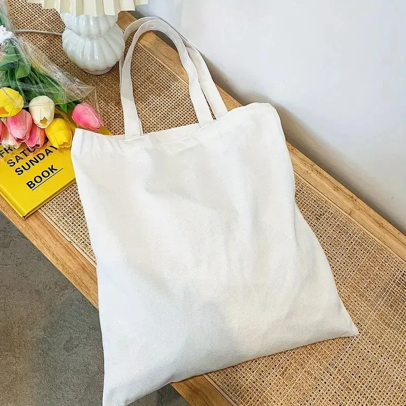 sac à bandoulière en toile de couleur unie pour femmes, simple et décontracté, grande capacité, pour le shopping et les voyages
