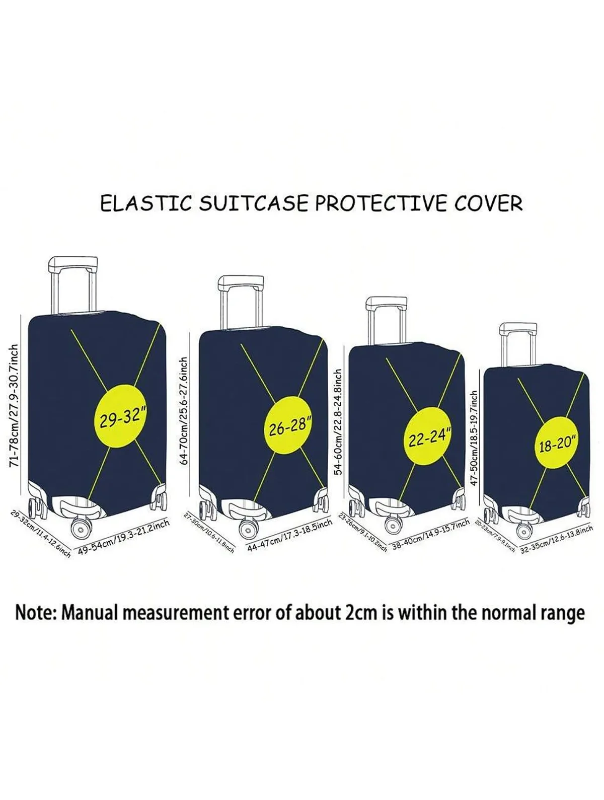 housse de bagage imprimée girafe inclinée de style dessin animé, adaptée aux bagages de 18 à 32 pouces, protection de valise, accessoires de voyage