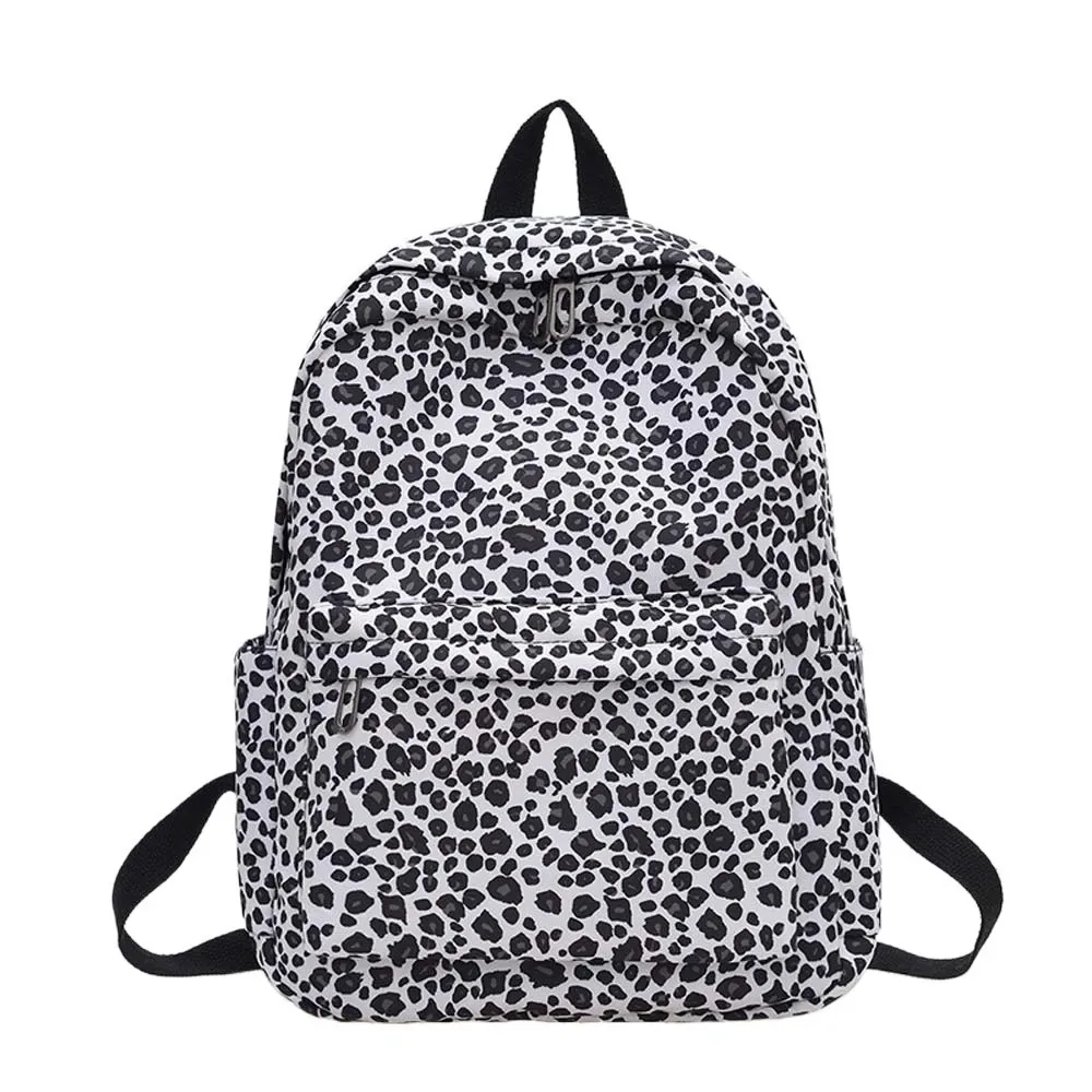 sac pour ordinateur portable en nylon à imprimé léopard, sac à dos rétro, sac d'école pour étudiants, sangle fixe en polyester, sac à dos de grande capacité pour hommes