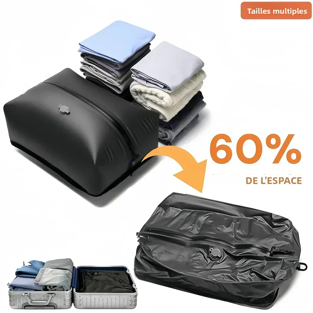 ensemble de cubes de rangement de voyage 17l 34l, sacs de compression sous vide tpu ip67, pompe électrique 1200mah usb, organisateur, économiseur d'espace, sac anti-humidité