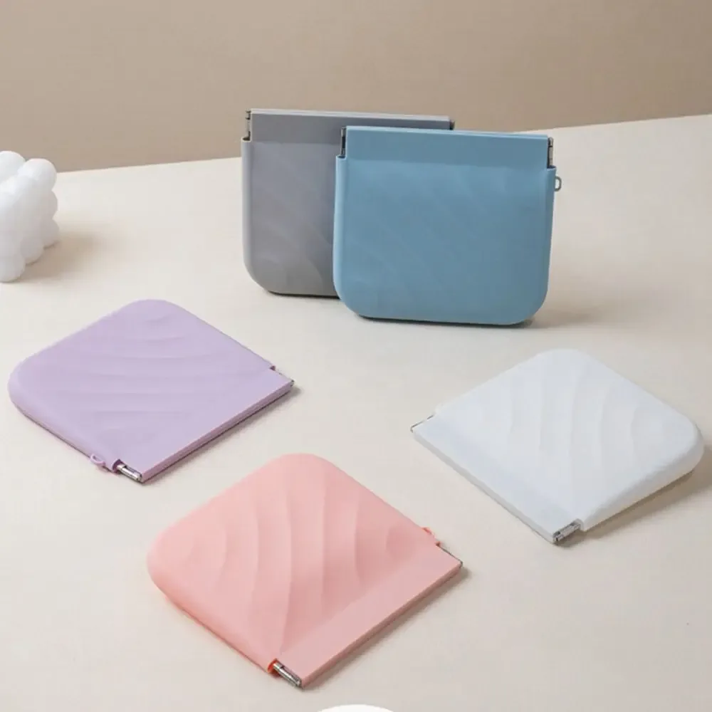 mini sac cosmétique simple en silicone, trousse de maquillage, accessoires de voyage, porte-monnaie, sac de rangement, sac de rangement pour bijoux, sac à ressort en forme de feuille, pour filles