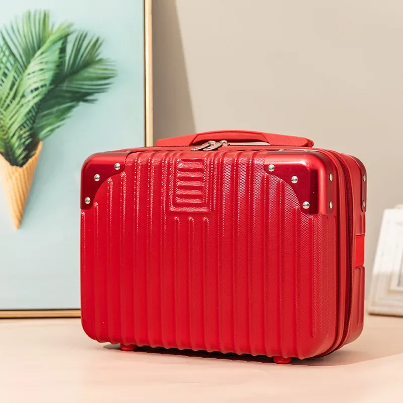 mini valise cosmétique étanche à la main pour enfants, valise d'embarquement légère, trousse de maquillage, 14"