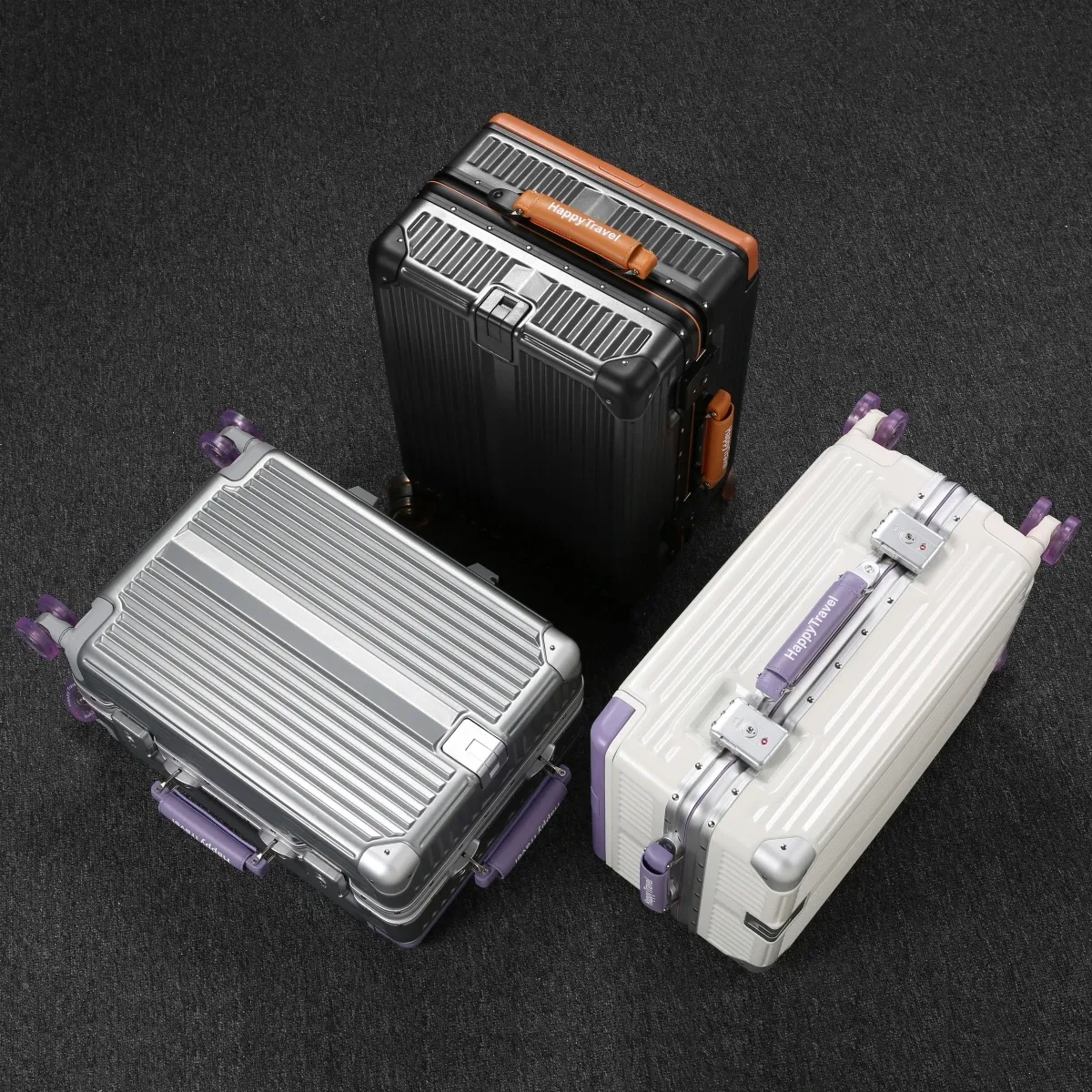 valise à roulettes grande capacité avec roues pivotantes, serrure tsa, cadre en aluminium rigide, 20/24/26/28 pouces
