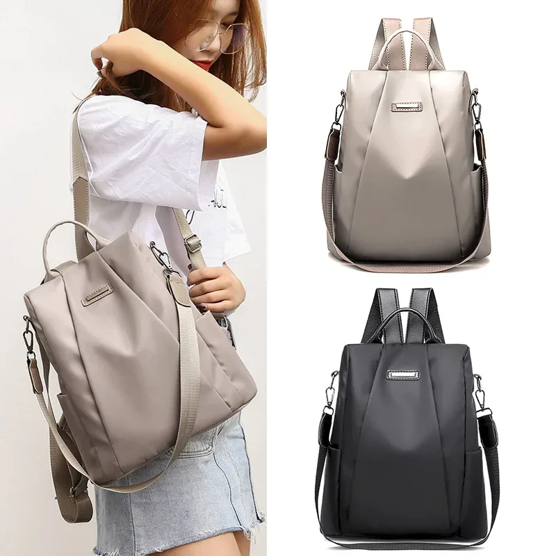 sacs à dos antivol à double bandoulière pour femmes, sac à dos de voyage en tissu oxford imperméable, sacs à dos en nylon, accessoires pour étudiants en voyage