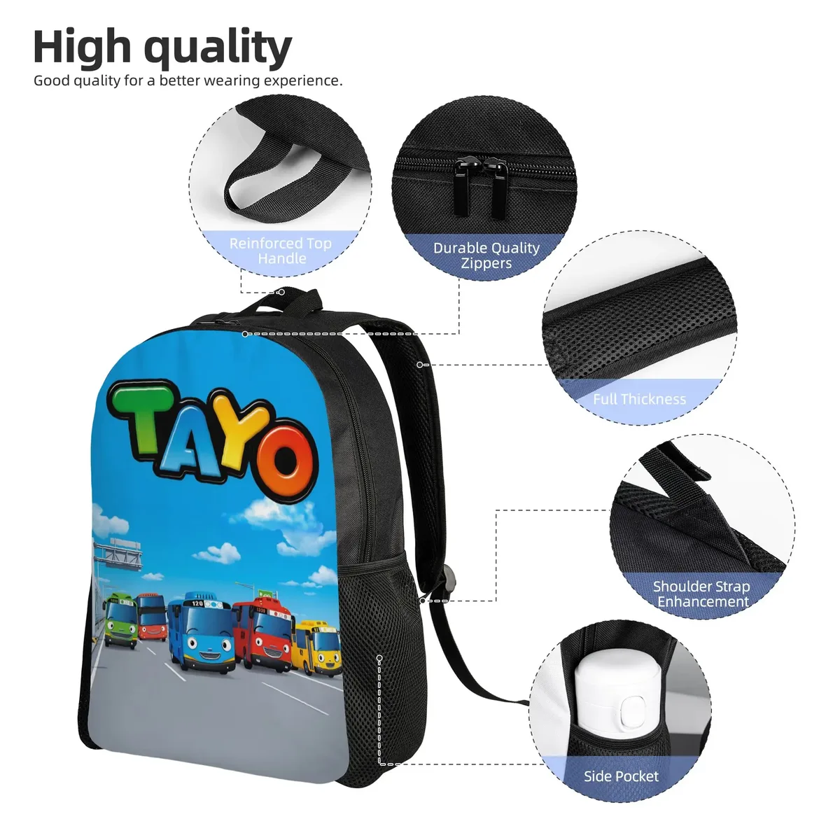 tayo the little bus sac à dos pour tout-petits pour enfants garçons et filles, sacs à dos adorables pour enfants d'âge préscolaire