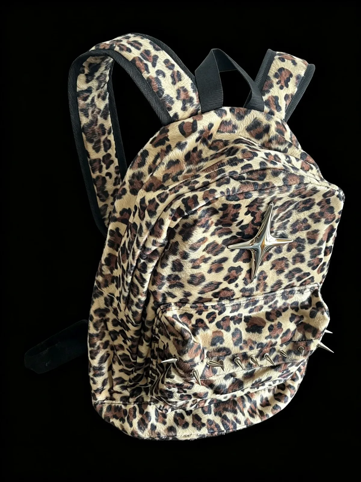 sac à dos léopard grande capacité, élégant, pour l'automne et l'hiver, sac à bandoulière pour fille, design mignon et cool.