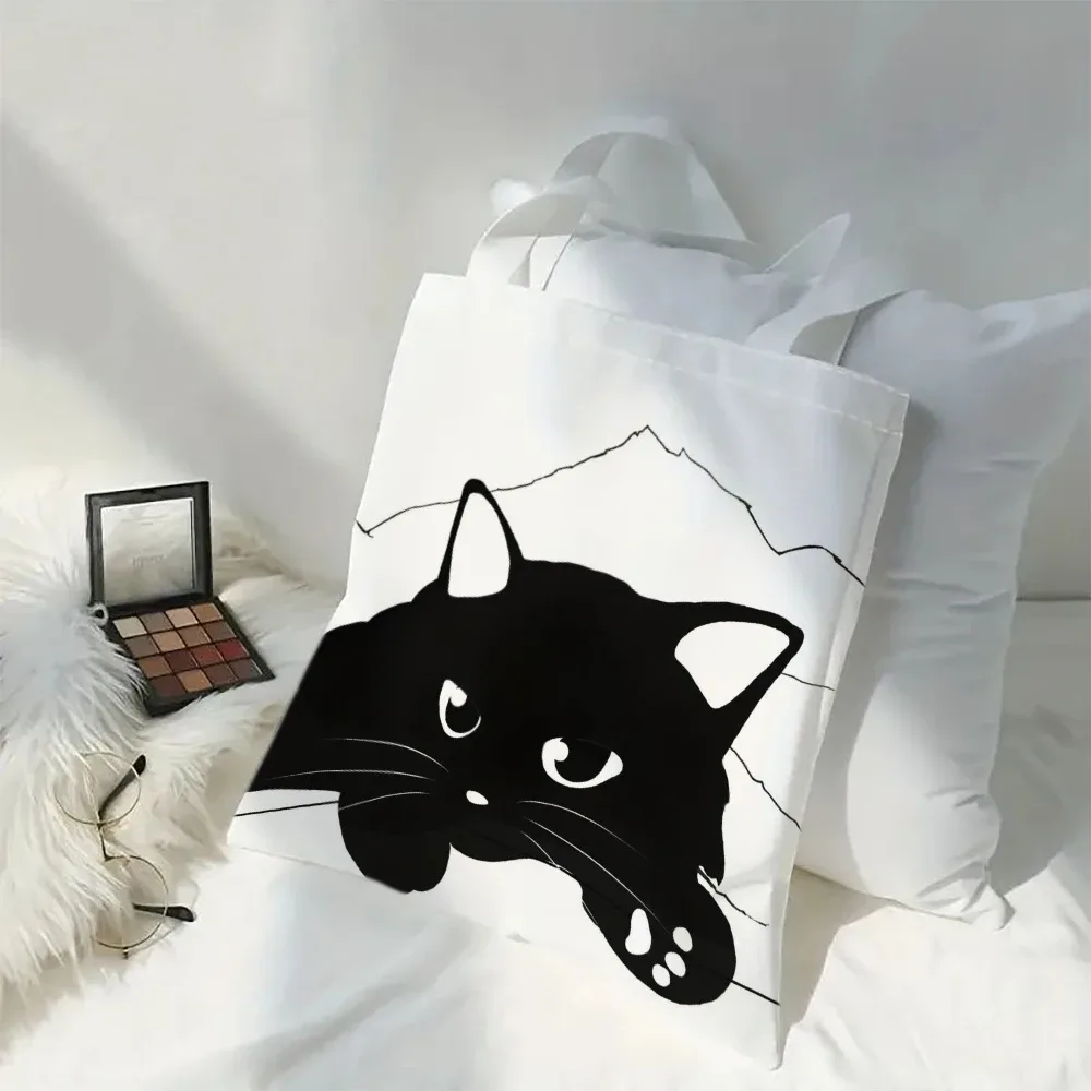 sac à bandoulière élégant pour femmes, motif papillon et panda, style kawaii, animaux de dessin animé, chat, grand sac fourre-tout.