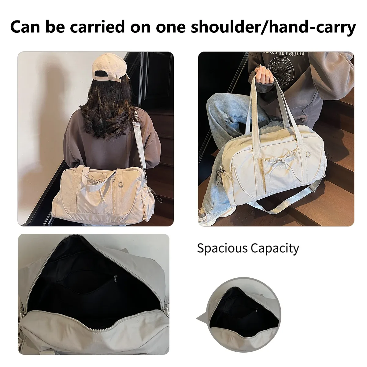nouveau sac de voyage grande capacité épaule portable sac à bagages sac de rangement de voyage sac d'embarquement sport fitness sac pour les femmes