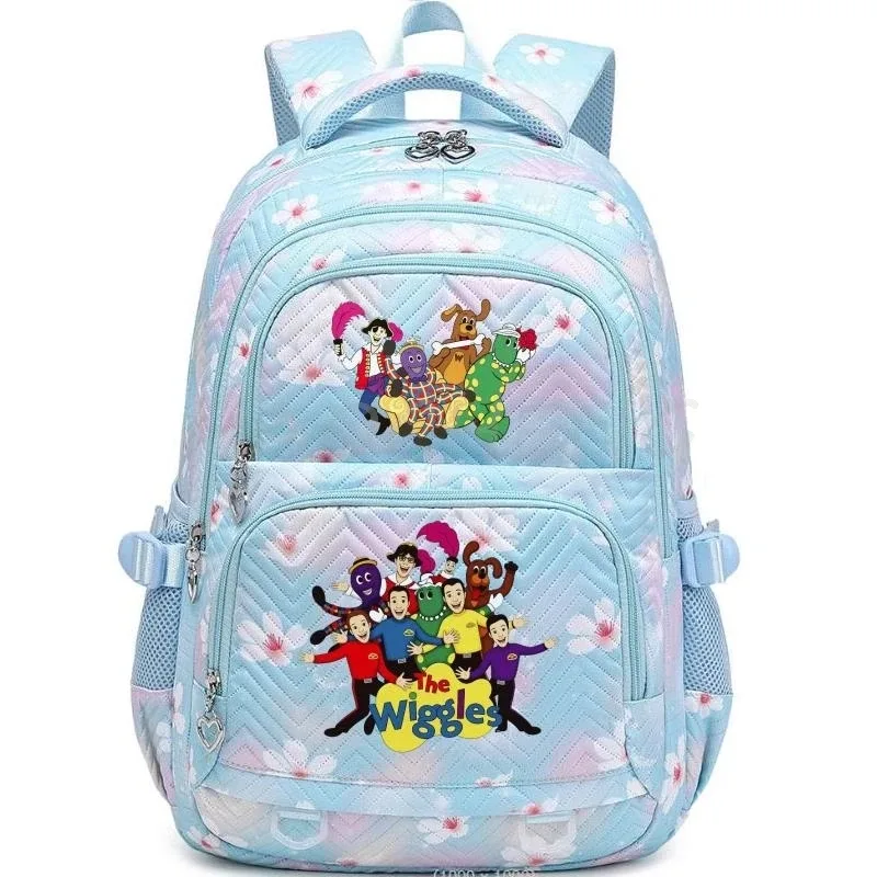 sacs d'école imprimés en 3d the wiggles, sac à dos d'école pour filles et adolescentes, sac à dos de voyage pour étudiants, sac à dos décontracté à la mode pour ordinateur portable