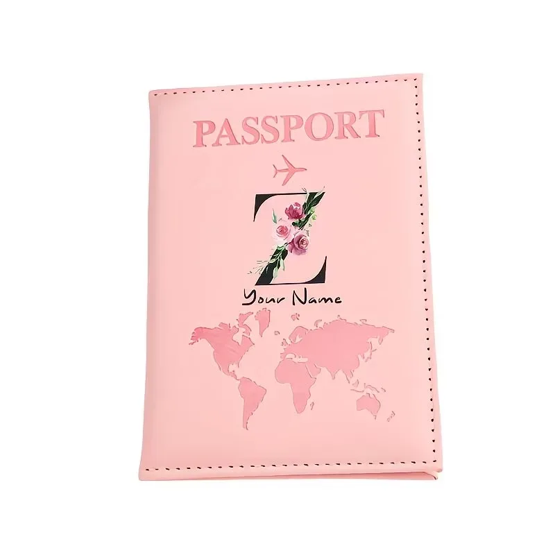 étui de passeport personnalisé, cadeau de voyage personnalisé avec nom/texte pour hommes, femmes, voyageurs - portefeuille porte-passeport léger et à fermeture ouverte