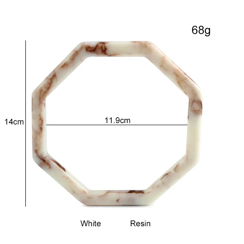 sac tressé hexagonal, 2 pièces, poignée en résine amovible, accessoires de sac faits à la main, sac à bandoulière, poignée de sac à bandoulière