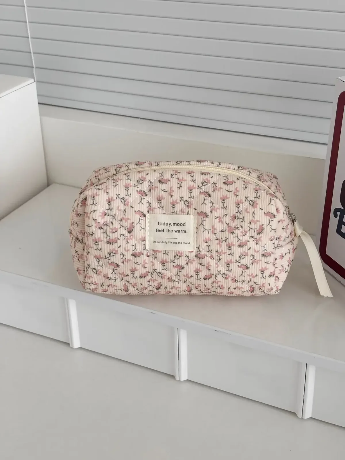 sacs de rangement cosmétiques vintage en velours côtelé pour femmes, sacs à main de voyage rétro portables pour dames, trousse de maquillage simple pour femme, sac à main d'embrayage