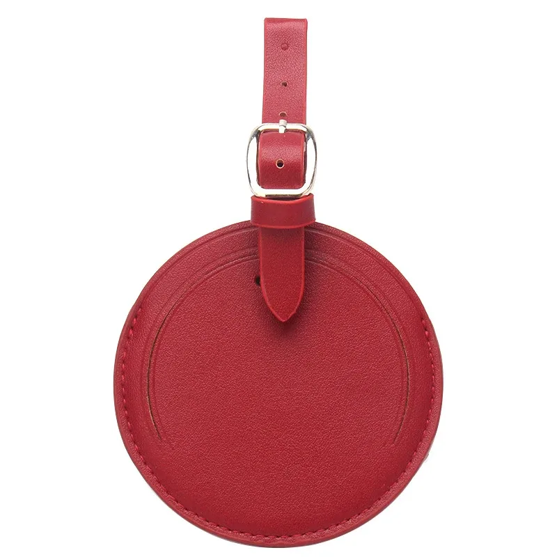 étiquette de bagage à initiales personnalisées, étiquette de bagage ronde de voyage d'affaires, étiquette de valise à rabat en cuir pu personnalisée, cadeau de mariage