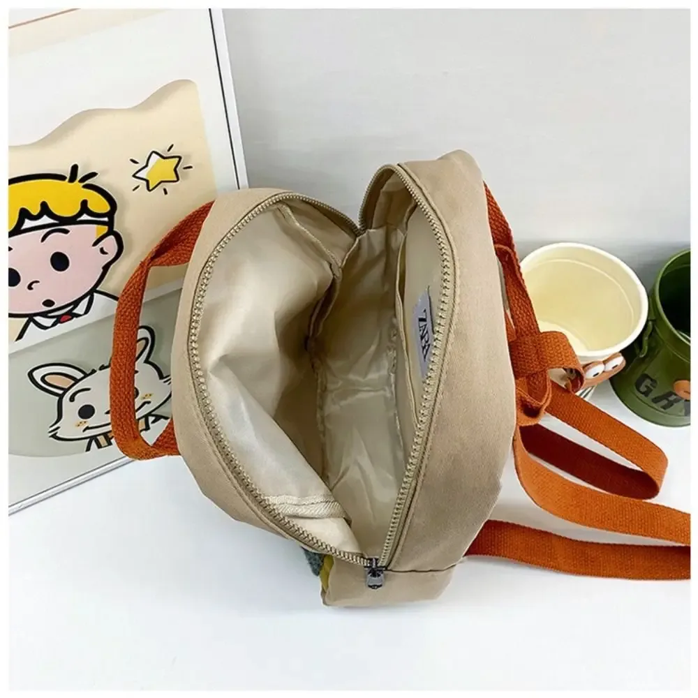 col long petit dinosaure maternelle enfants sac à dos dessin animé crochet cheveux brodé mignon sac à dos toile