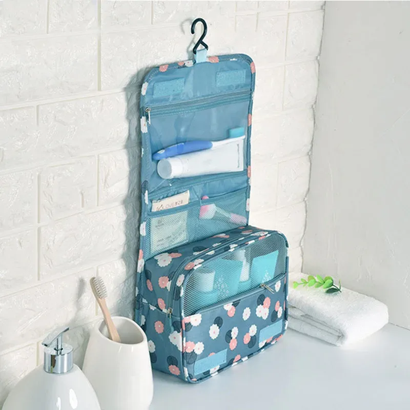 nouveau sac de rangement de maquillage de voyage sac à cosmétiques en nylon pour femmes sacs de maquillage de voyage suspendus kits d'organisation de toilette de lavage sacs de rangement