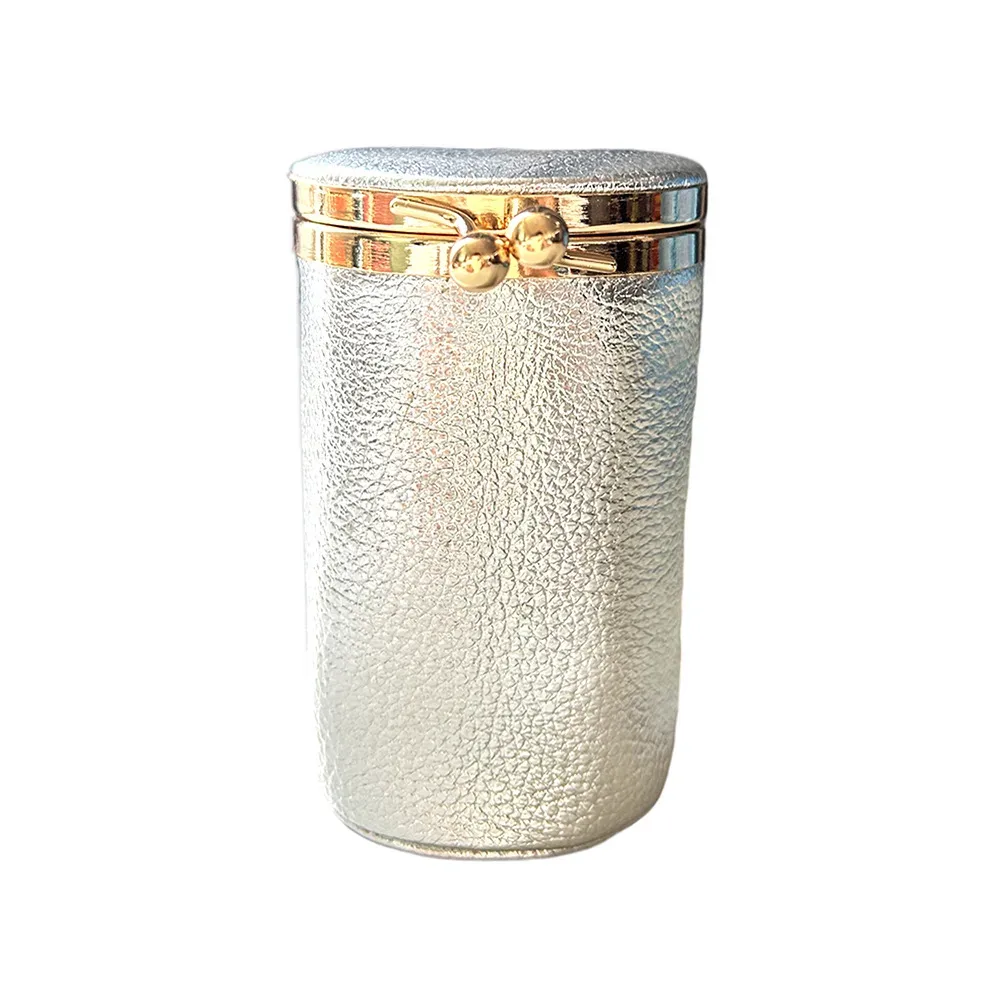 mini sac à cosmétiques en cuir pour femmes, organisateur de rouge à lèvres vintage portable avec miroir, petite pochette mignonne pour sac à main, essentiels de voyage