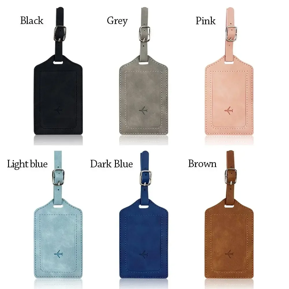 étiquette bagage cuir doré marron rose orange voyage identification nom adresse portable traçabilité bagage