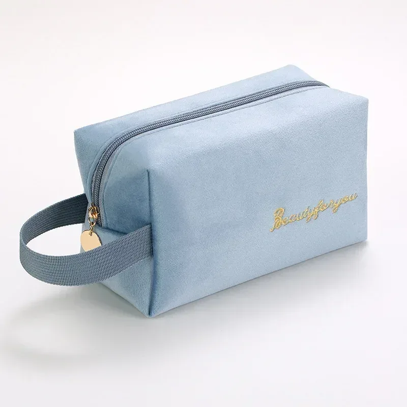 mode femmes sac cosmétique voyage serviette hygiénique maquillage articles de toilette lavage organisateur sac de rangement velours nécessaire maquillage pochette