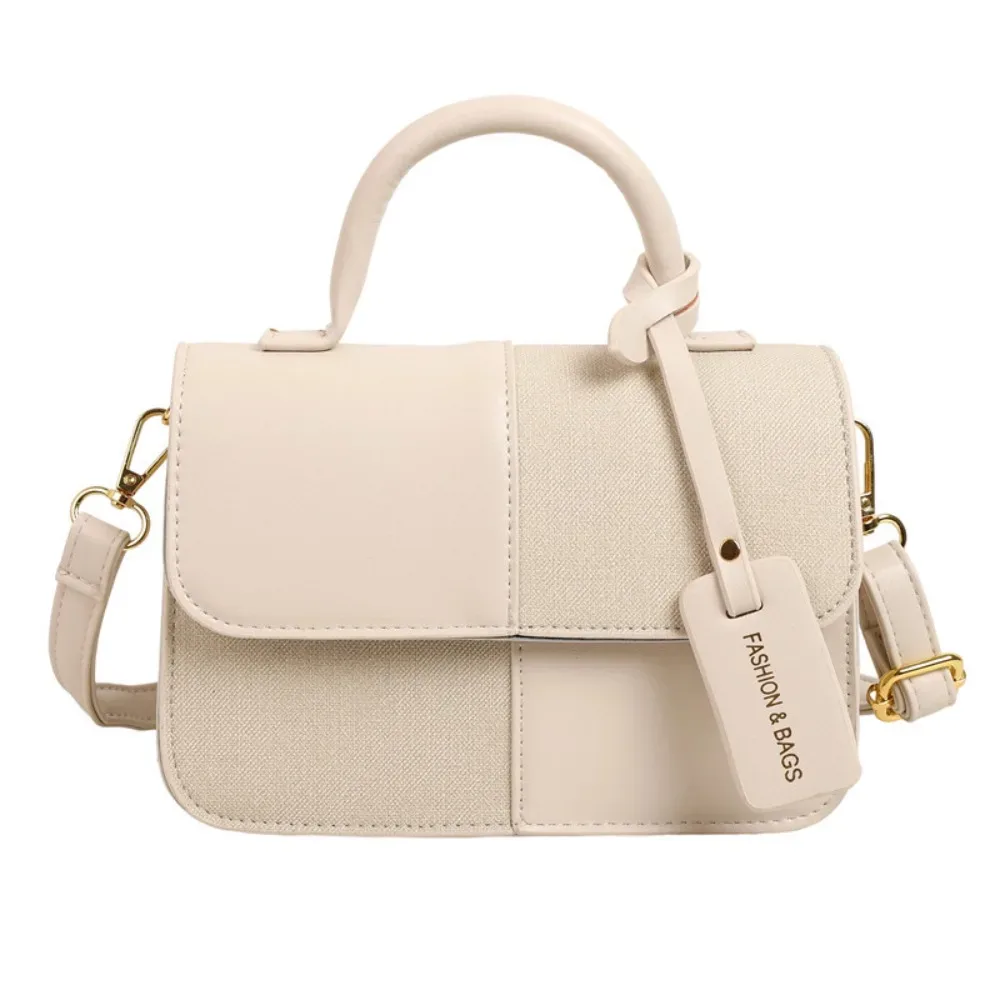sac à bandoulière femme tendance color block, mini sac de voyage portable style coréen, sac carré petit format en pu grande capacité pour étudiante