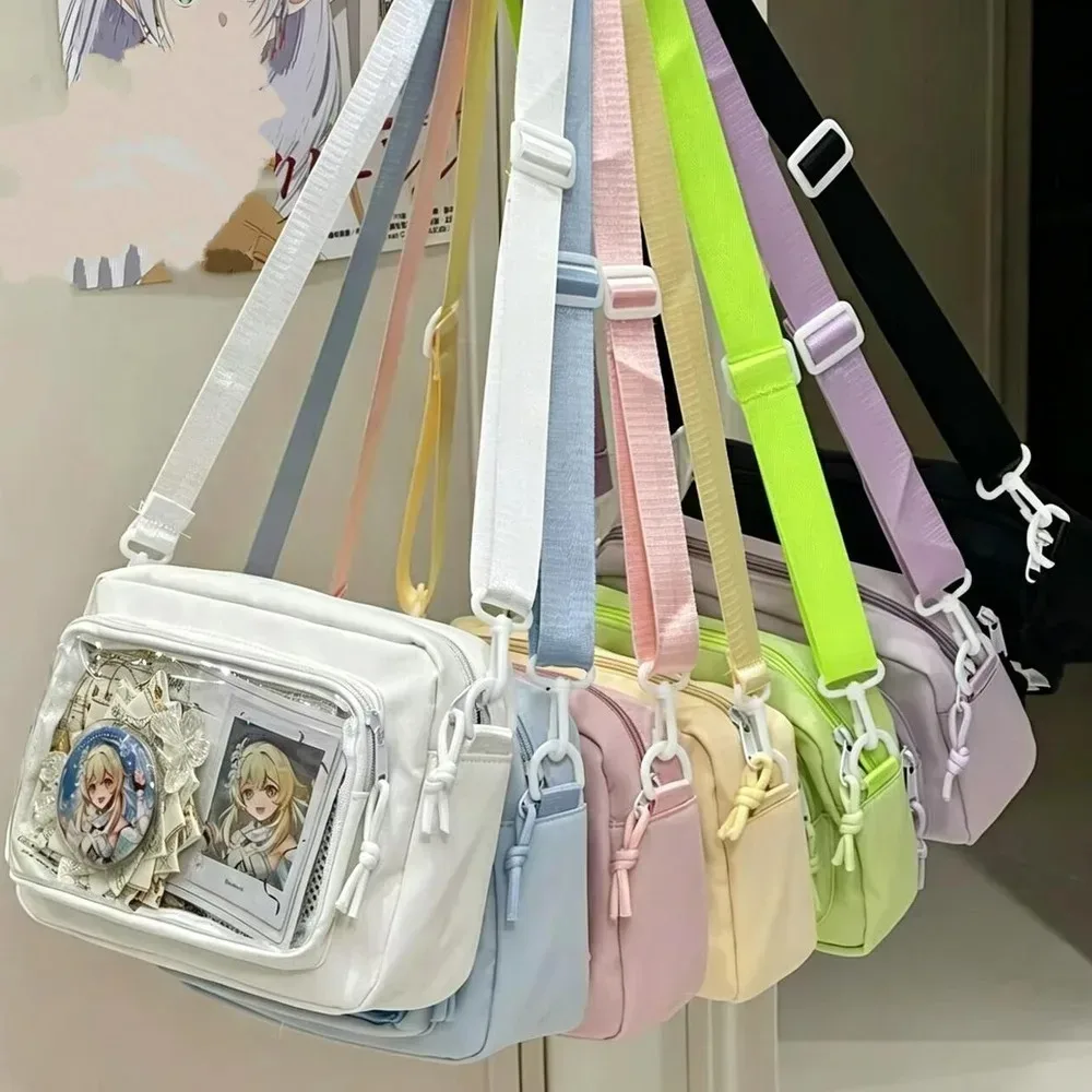 nouveau sac ita mini y2k style anime, sac bandoulière portable pour extérieur, petit sac à bandoulière transparent mignon pour fille, sac de présentation de bandes dessinées diy pour otaku