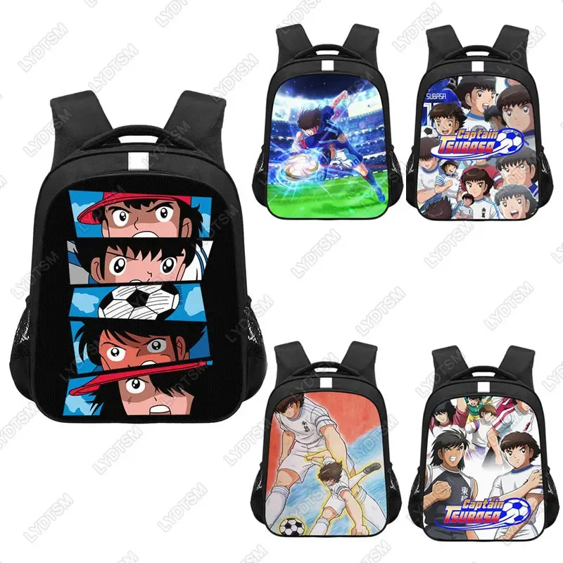 sac dos polyester noir bandoulique réfléchissante poches latérales ouvertes informatique décontracté dessin animé adolescents étudiants usage voyage