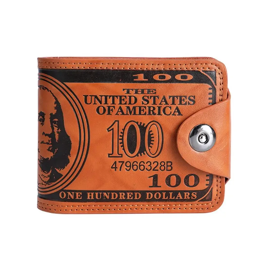 portefeuilles pour hommes avec loquet à motif de 100 dollars américains portefeuille en cuir pour hommes avec porte-carte à fermeture éclair porte-monnaie de poche cartera hombre